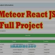 Meteor React JS CRUD Full Project By Coding Xpress