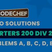 CodeChef Starters 200 Video Solutions A To E By Suvrat TLE Eliminator