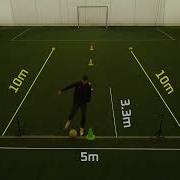 Soccer Illinois Agility Test With Ball