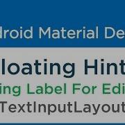 6 1 Android Floating Label For Edit Text TextInputLayout Material Design Support Library