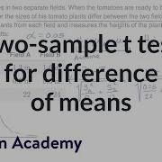 Двухвыборочный T критерий для разности средних значений AP Statistics Khan Academy