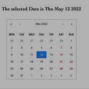 React JS Calendar With Date Selector