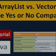 ArrayList Vs Vector Simple Yes Or No Comparison Java Collection Framework