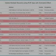 Ajax Animated Delete Multiple Records Using PHP