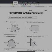Using Polynomials To Find Area And Perimeter