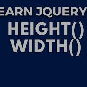JQuery Height Width Method JQuery JS Library Tutorial