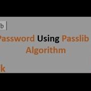 Password Hashing Using Passlib BCrypt Algorithm Python Hashing Security