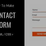 How To Make A Contact Form Using HTML And CSS Easy Tutorials