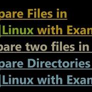 Compare Files In Unix With Examples