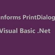 Visual Basic Net Winforms PrintDialog Control