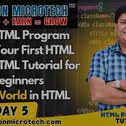 First HTML Program Write Your First HTML Code HTML Tutorial For Beginners Hello World In HTML