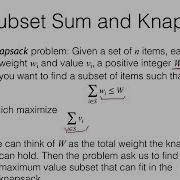 COMP359 Design And Analysis Of Algorithms Dynamic Programming Subset Sum And Knapsack Problems