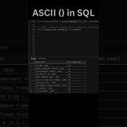 ASCII Function In SQL Server SQL String Functions Short Sqlbasics Ai Ml Datascience