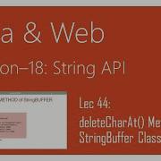 String API In Java 44 DeleteCharAt Method Of The StringBuffer Class In Java