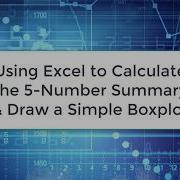 5 Number Summary And Boxplot On Excel