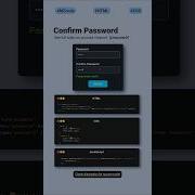 Confirm Password CSS JavaScript Tips And Tricks Coding Css Javascript Shorts Csstricks Short