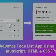 Create An Advance Todo List App Using Simple JS HTML CSS Part 2 Todoapp Javascript Webdesign
