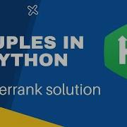 Tuples Python Hackerrank Question