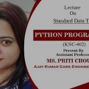 Standard Data Type Python Programming Lecture 02 By Ms Priti Choudhary AKGEC