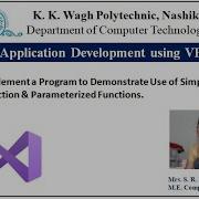 Implement A Program To Demonstrate Use Of Simple Function Parameterized Functions