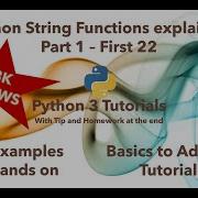 Python 3 Tutorials Basics To Advanced Tutorial 4 String Functions The First Few