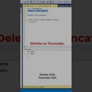 SQL Delete Vs Truncate Datascience Programming Coding Sqltutorial