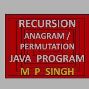 Recursion Anagrams Permutations Java Programming ISC Standard XI And XII Lesson 59