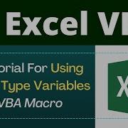 Object Type Variable Declaration In Excel VBA Macro