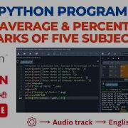 Python Program To Find Total Marks Average And Percentage Of Five Subjects Python Programming