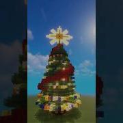 Building Christmas Tree Structure In Minecraft Tree Decoration Shorts Youtubeshorts