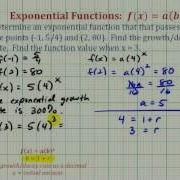 Ex Find An Exponential Function Given Two Points Initial Value Not Given