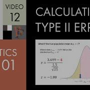 Statistics 101 Calculating Type II Error Concept With Example