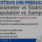 Parameter Vs Statistic Population Vs Sample ProfD