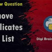 Python Program To Remove Duplicate Elements From A List Python Interview Questions And Answers