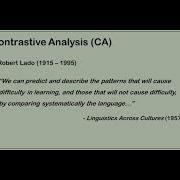 Contrastive Analysis CA And Error Analysis EA