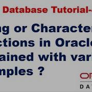 String Or Character Functions In Oracle Explained With Various Examples Oracle Database Tutorial