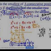 Quadratic Word Problems Consecutive Integers