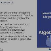 Algebra 1 Unit 5 Lesson 3 Interpreting And Using Function Notation