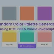 Create A Random Color Palette Generator In HTML CSS JavaScript