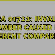 ORA 01722 Invalid Number Caused By Different Comparison