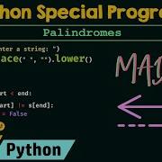 Python Special Programs Palindromes