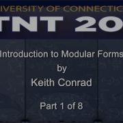 Introduction To Modular Forms Part 1 Of 8