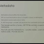 Assembly Metadata JIT NET Framework