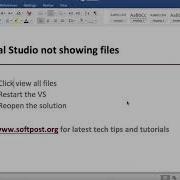 Visual Studio Not Showing Files Bin Obj Sln Csproj File Missing