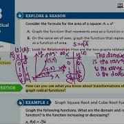 EnVision Algebra 2 Lesson 5 3 Graphing Radical Functions Explore Reason Examples 1 2
