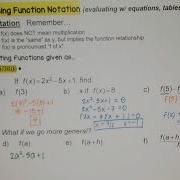 Using Function Notation And Evaluating Functions