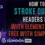 Create Stroke Outline Text In Elementor With Simple CSS For Free