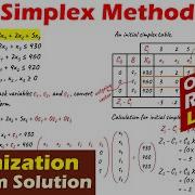 Lec 6 Simplex Method Maximization Problem Mathematical Example Solution Operations Research