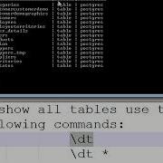 PostgreSQL SQL Shell Show All Tables