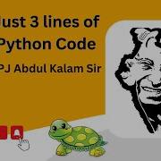 Draw APJ Abdul Kalam Sir Sketch In Python Just 3 Lines Of Python Code Turtle Graphics